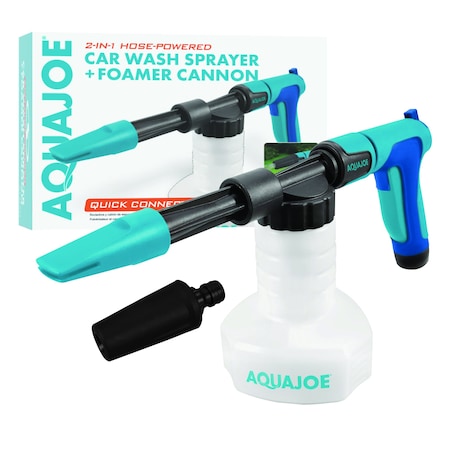 Snow Joe Aqua Joe 2in1 HosePowered Adjustable Foam Cannon Spray Gun Blaster with Spray Wash QuickConnect AJ-SPXN